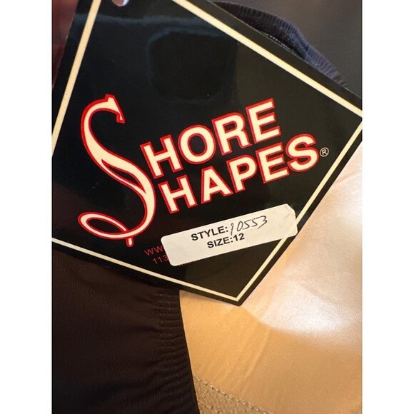 NWT Vintage 1980s Shore Shapes Brown Swimsuit Size 12 Made in USA - Picture 5 of 9